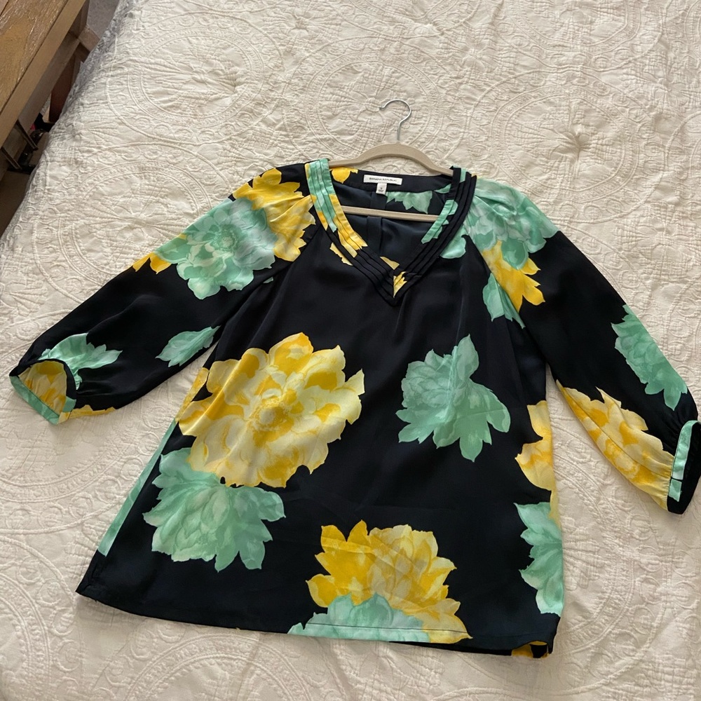Banana Republic Yellow & Mint Blouse